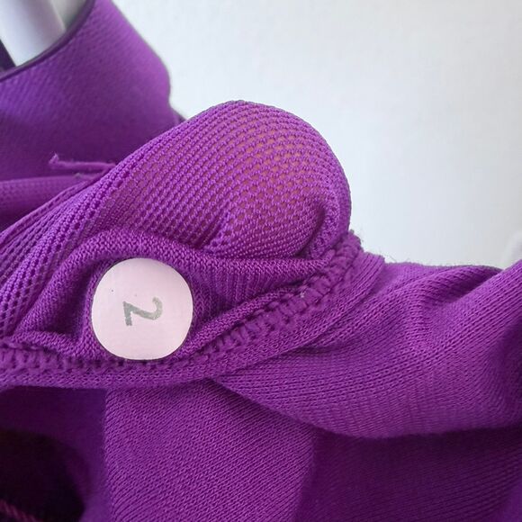 Lululemon Power Y Tank Size 2 Wee Stripe Tender Violet Black Racerback Yoga - Picture 7 of 8